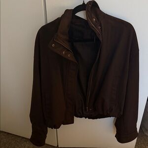 Zara Dark Brown Bomber Jacket